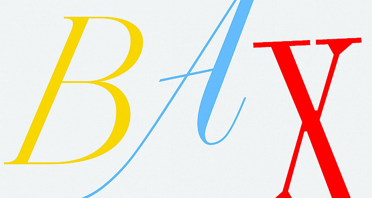 Stylized letters B, A, and X in yellow, blue, and red overlap slightly on a light gray background.